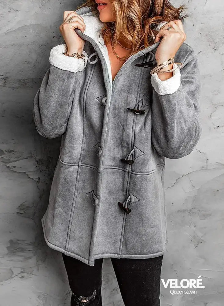 Vivian™ | Hooded Long Sleeve Parka Gray / S Women Hoodie